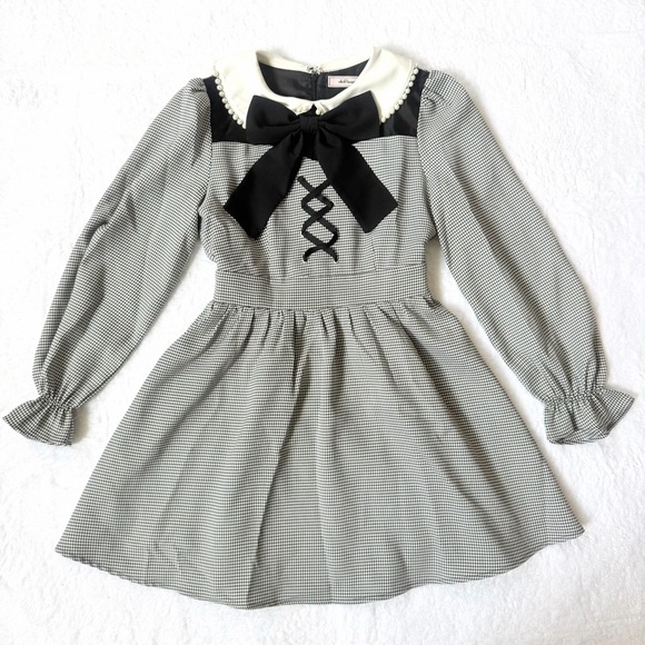 Dresses & Skirts - Ank Rouge Jirai Kei Ryosan Anime bow Lolita Kawaii Dress Plaid Idol M Beige